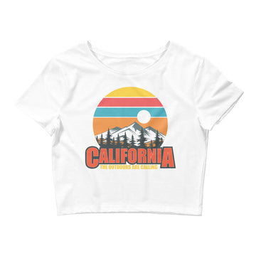 California The Outdoors Are Calling - Women’s Crop Top