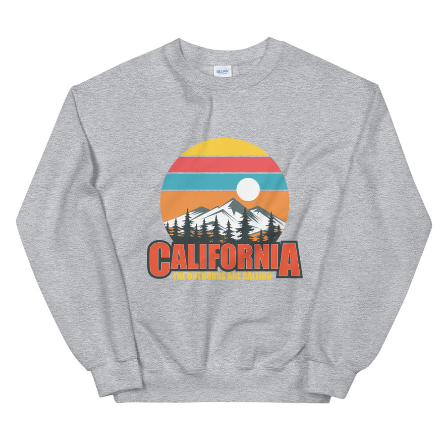 California The Outdoors Are Calling -  Men's Crewneck Sweatshirt