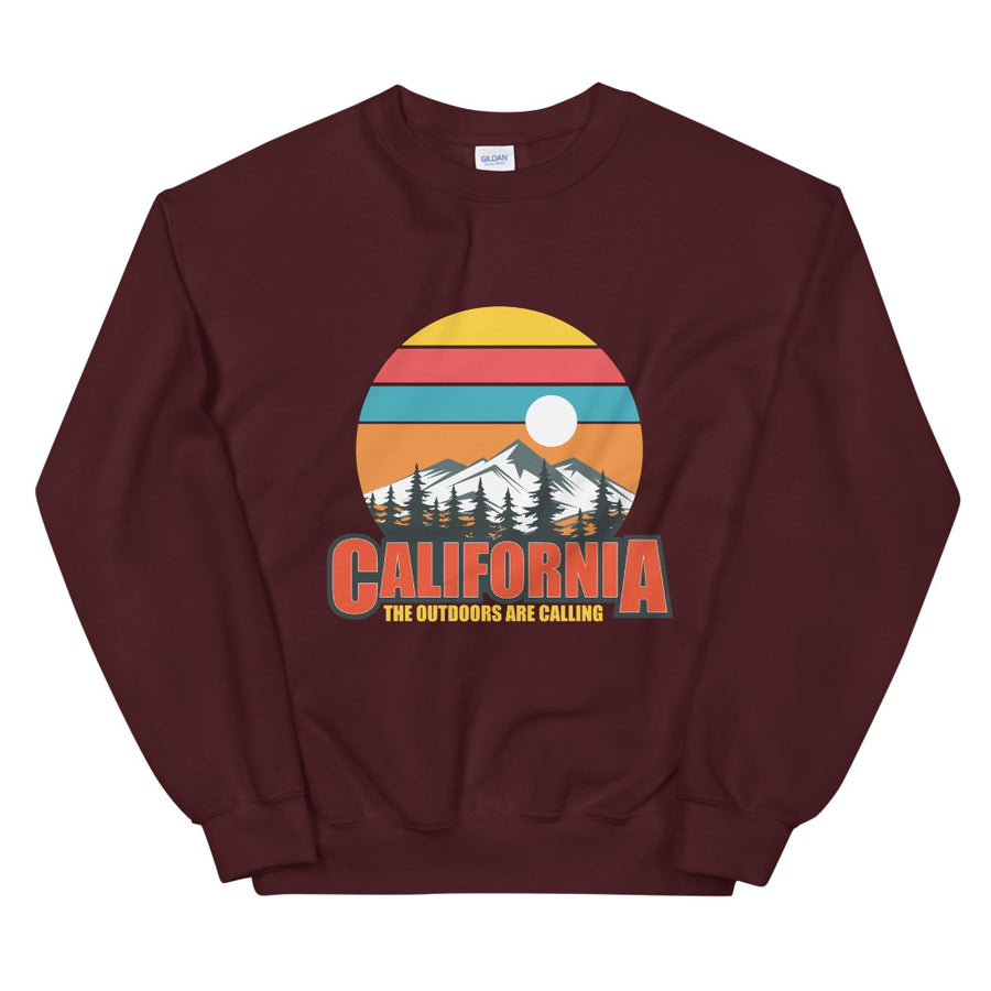 California The Outdoors Are Calling -  Men's Crewneck Sweatshirt
