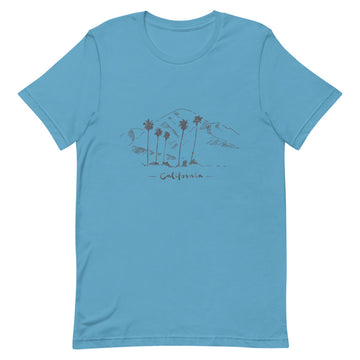 Hand Drawn California Mountain & Palms - Women's T-Shirt